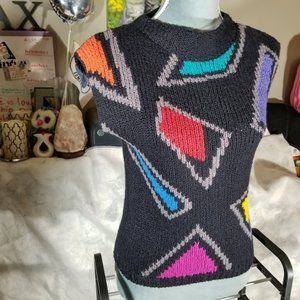 Renee Tener for Jeanne Pierre Geometrical Knit Top